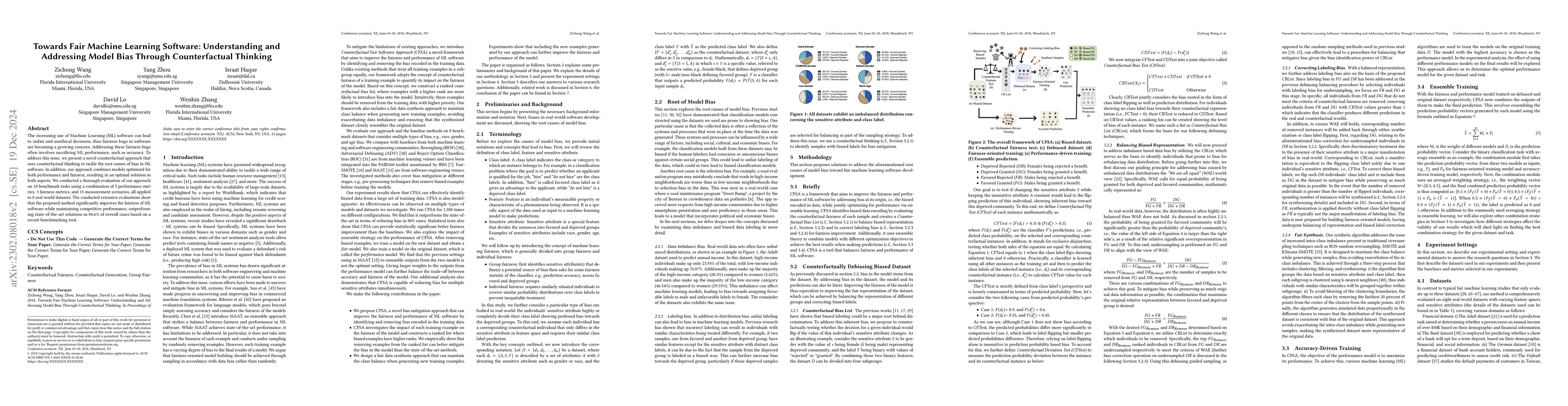 Thumbnail for Towards Fair Machine Learning Software: Understanding and Addressing
  Model Bias Through Counterfactual Thinking