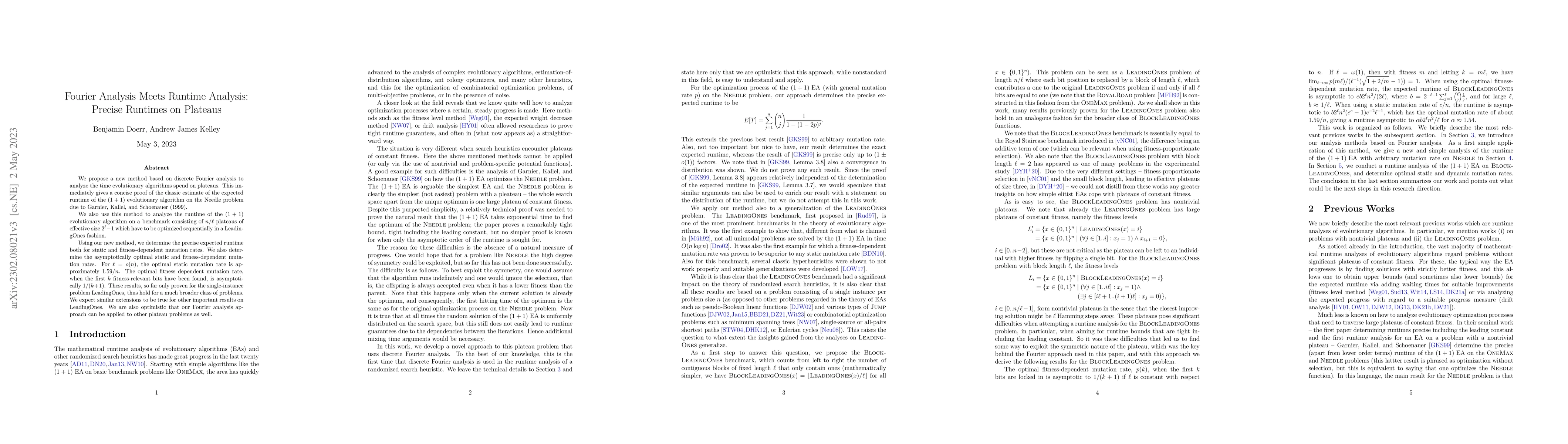 Thumbnail for Fourier Analysis Meets Runtime Analysis: Precise Runtimes on Plateaus