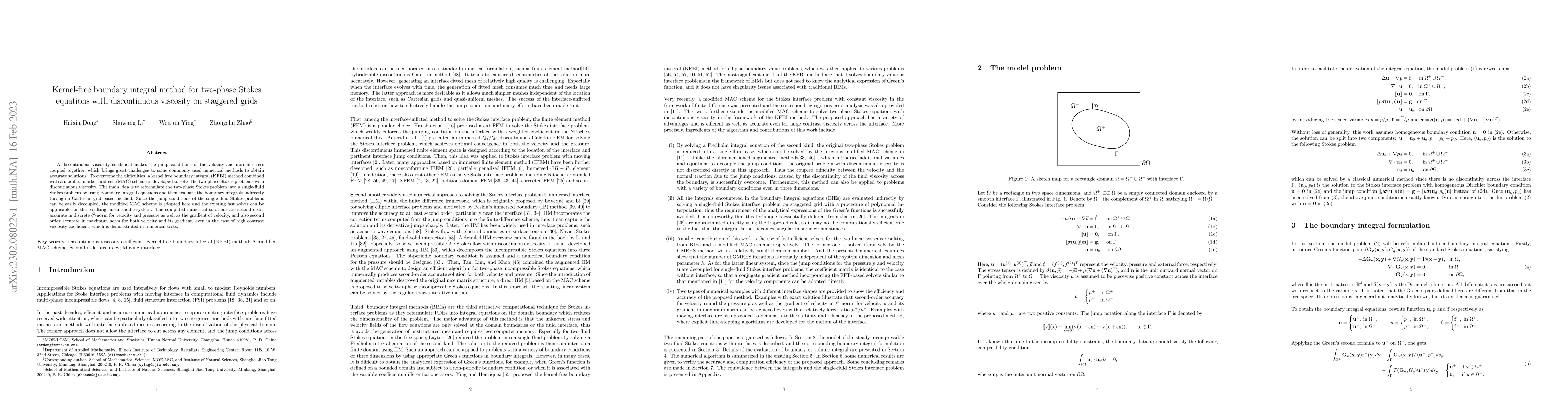 Thumbnail for Kernel-free boundary integral method for two-phase Stokes equations with
  discontinuous viscosity on staggered grids