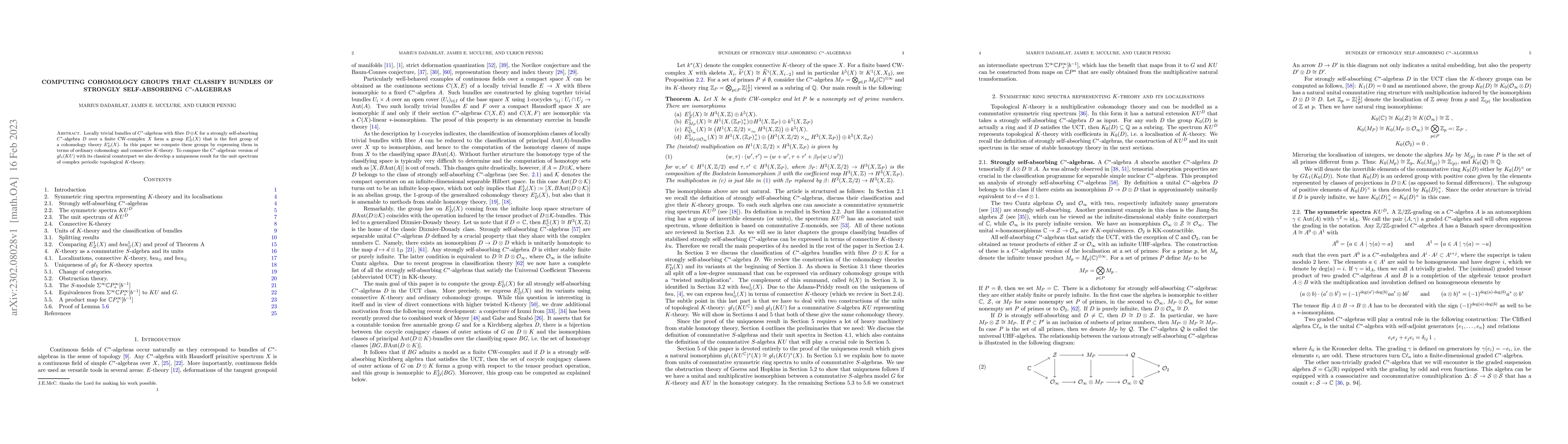 Thumbnail for Computing cohomology groups that classify bundles of strongly
  self-absorbing $C^*$-algebras