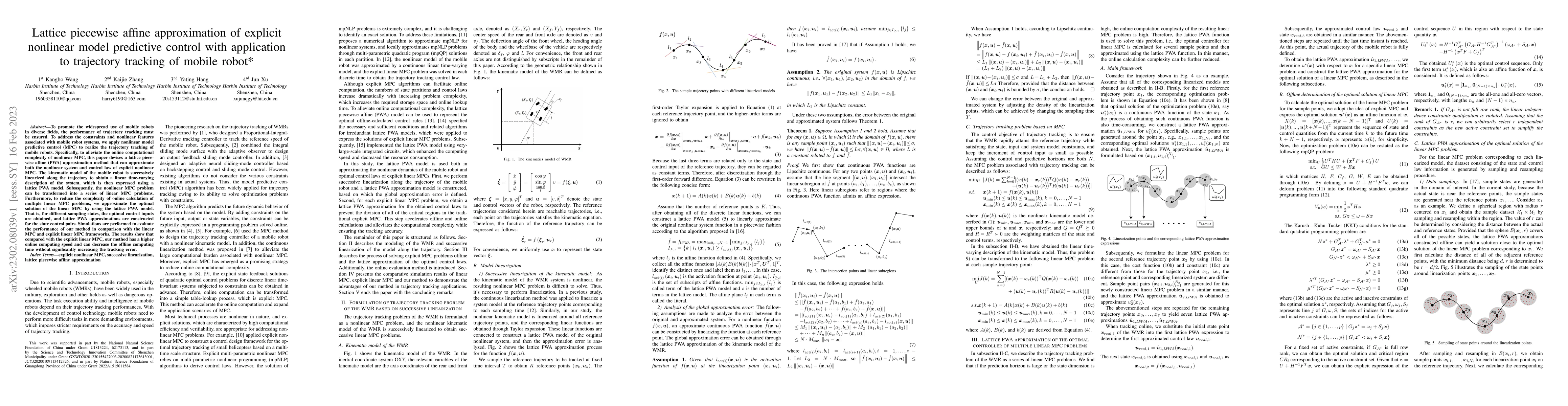 Thumbnail for Lattice piecewise affine approximation of explicit nonlinear model
  predictive control with application to trajectory tracking of mobile robot