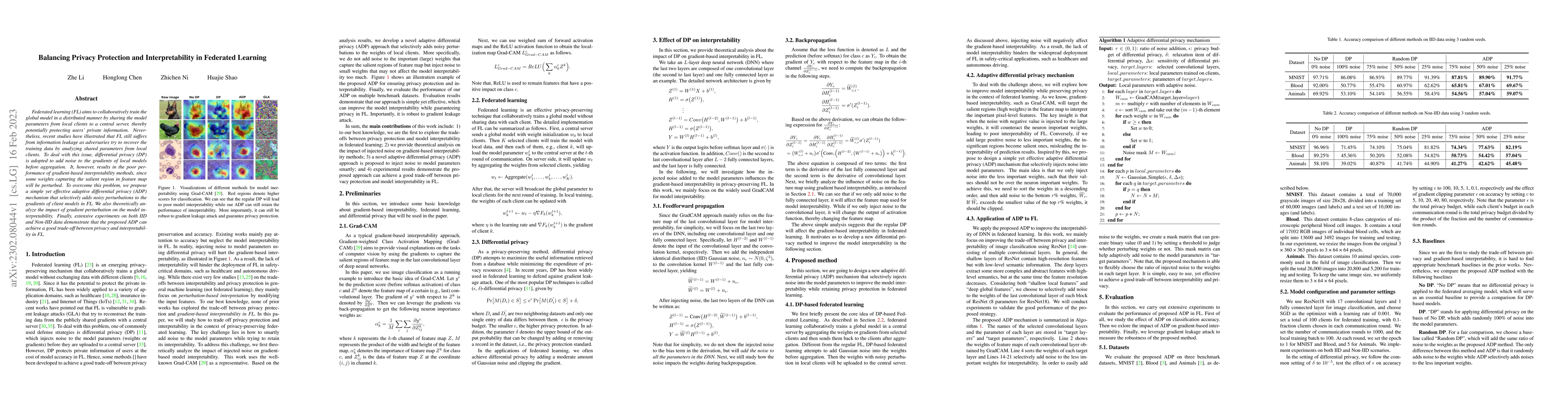 Thumbnail for Balancing Privacy Protection and Interpretability in Federated Learning