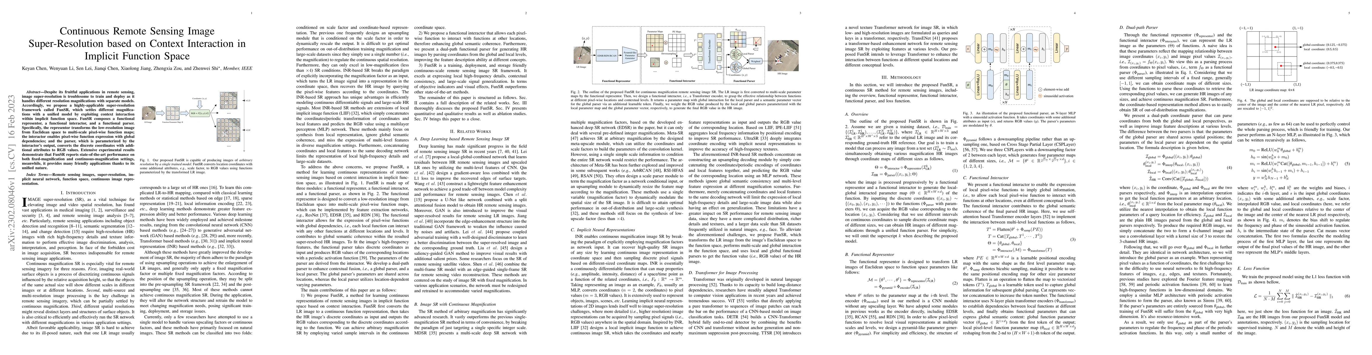 Thumbnail for Continuous Remote Sensing Image Super-Resolution based on Context
  Interaction in Implicit Function Space