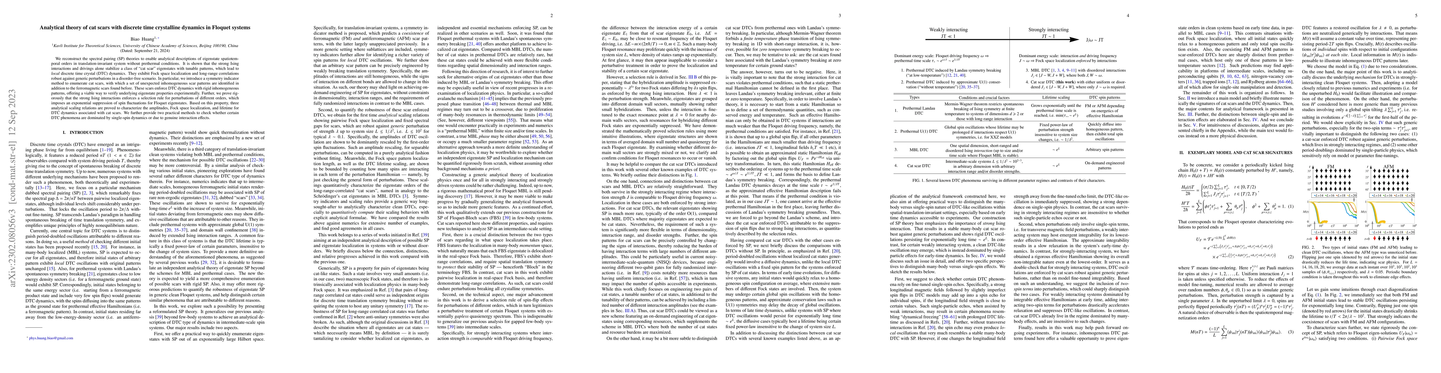 Thumbnail for Analytical theory of cat scars with discrete time crystalline dynamics
  in Floquet systems