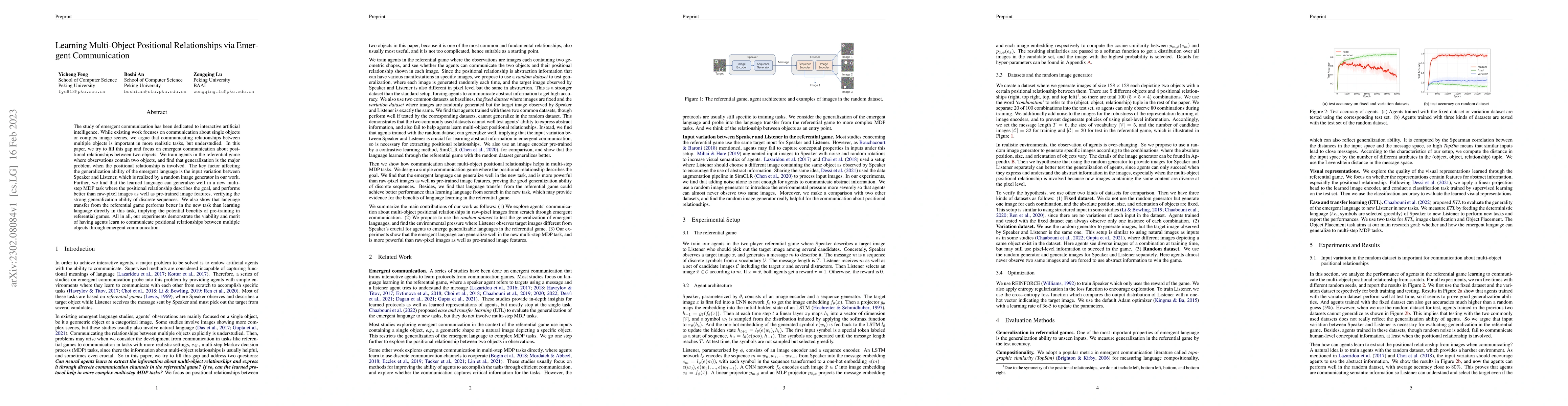Thumbnail for Learning Multi-Object Positional Relationships via Emergent
  Communication