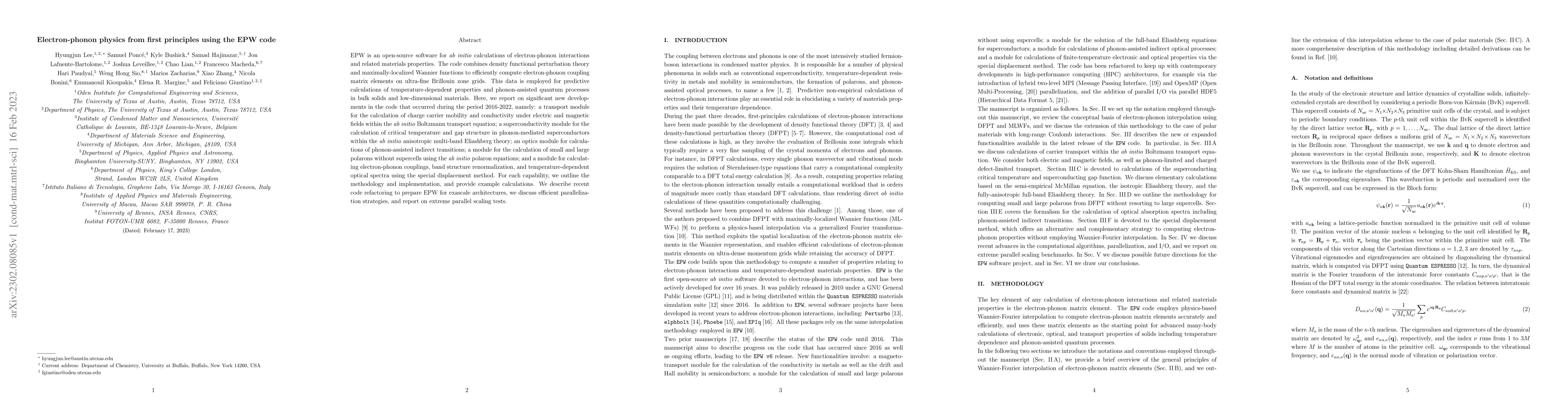 Thumbnail for Electron-phonon physics from first principles using the EPW code