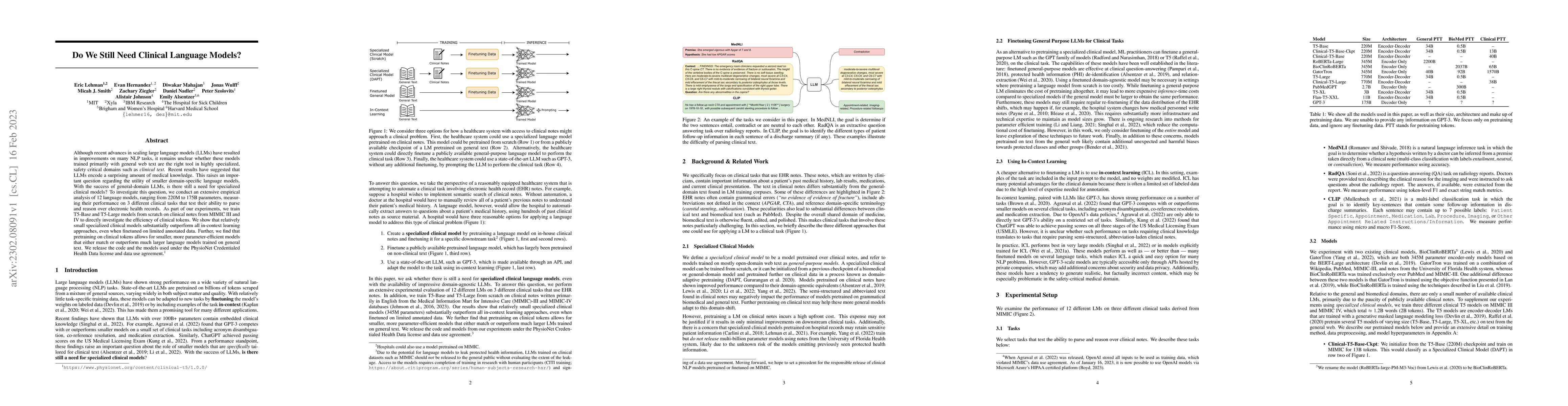 Thumbnail for Do We Still Need Clinical Language Models?