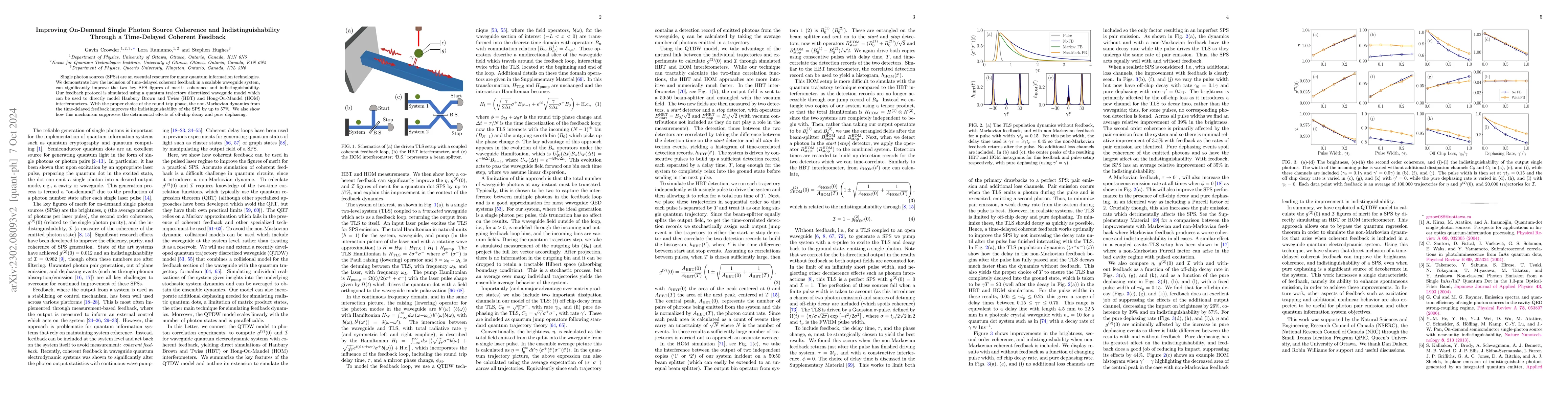 Thumbnail for Improving On-Demand Single Photon Source Coherence and
  Indistinguishability Through a Time-Delayed Coherent Feedback