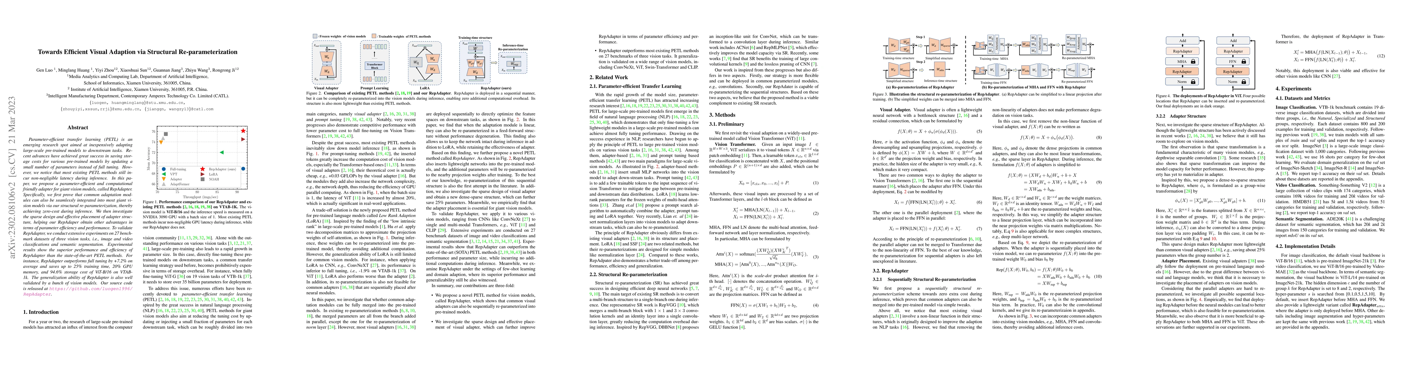 Thumbnail for Towards Efficient Visual Adaption via Structural Re-parameterization