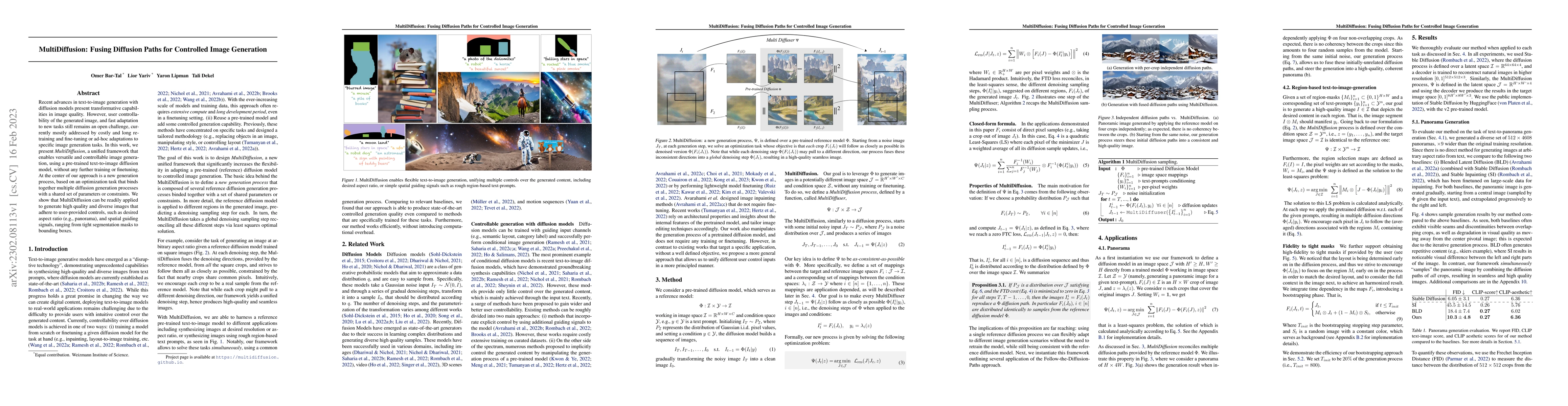 Thumbnail for MultiDiffusion: Fusing Diffusion Paths for Controlled Image Generation