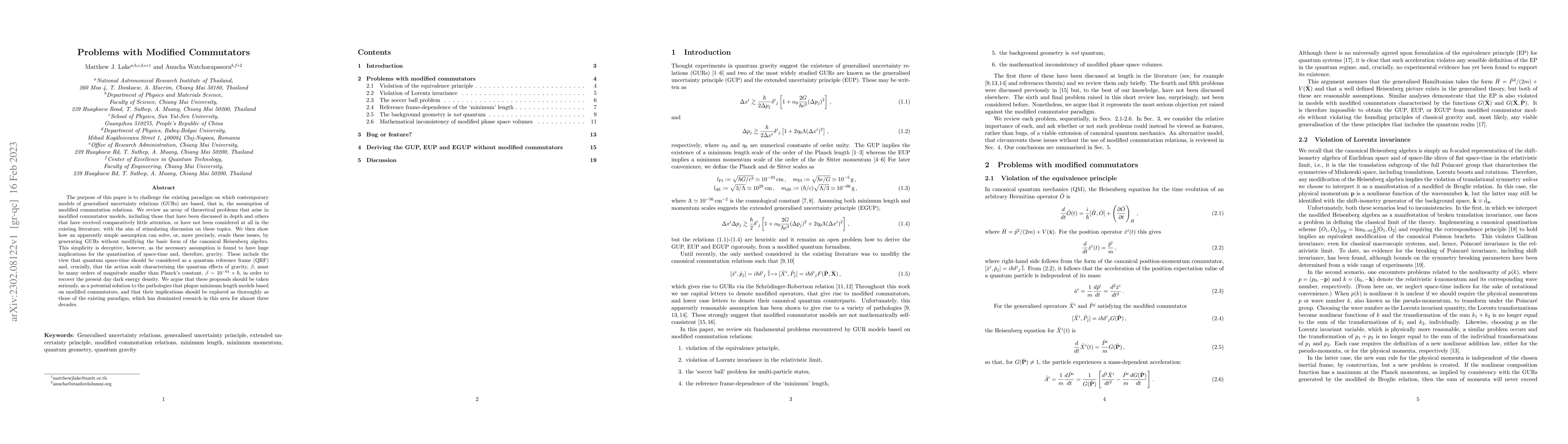 Thumbnail for Problems with Modified Commutators