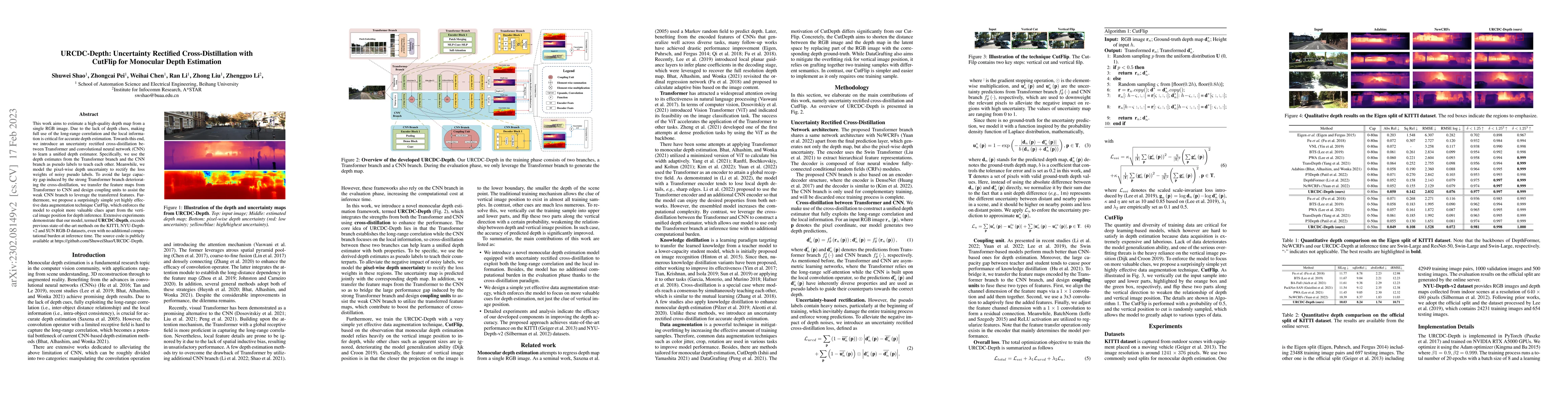 Thumbnail for URCDC-Depth: Uncertainty Rectified Cross-Distillation with CutFlip for
  Monocular Depth Estimation