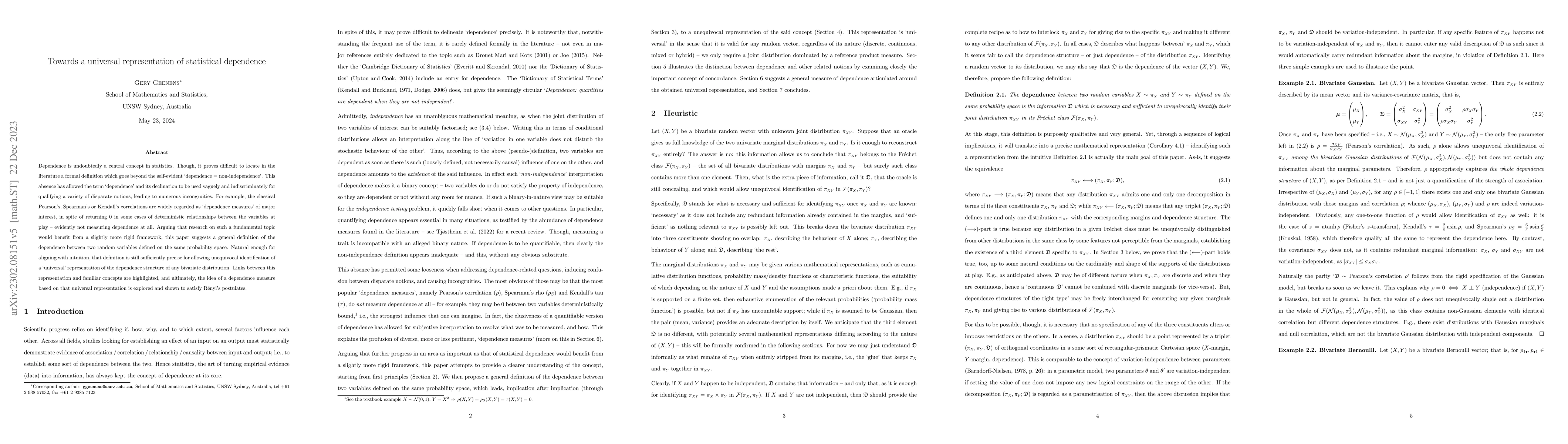 Thumbnail for Towards a universal representation of statistical dependence
