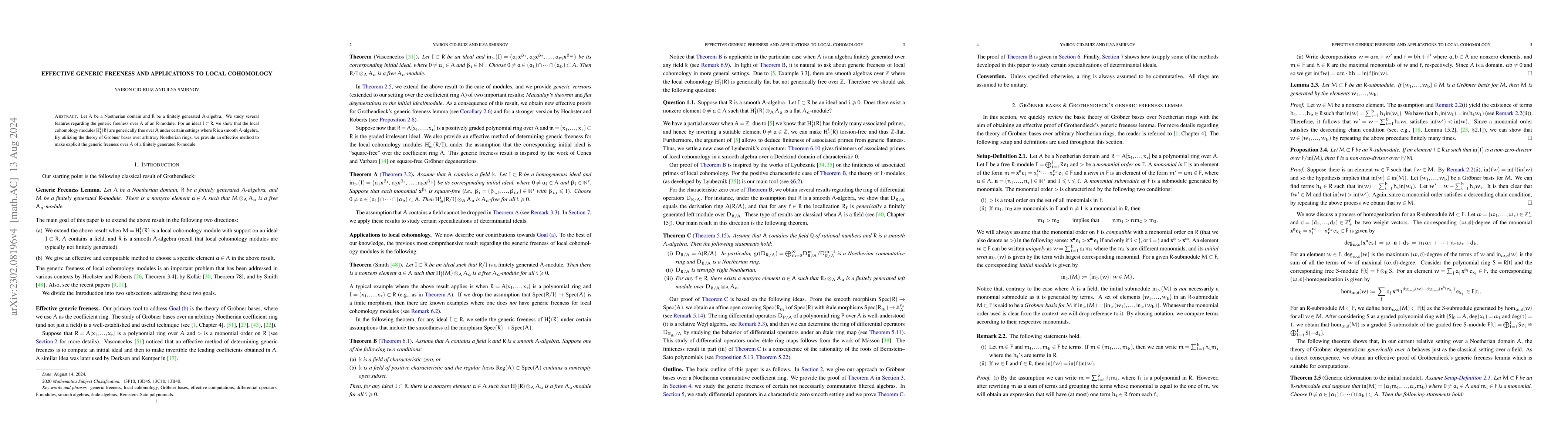 Thumbnail for Effective generic freeness and applications to local cohomology