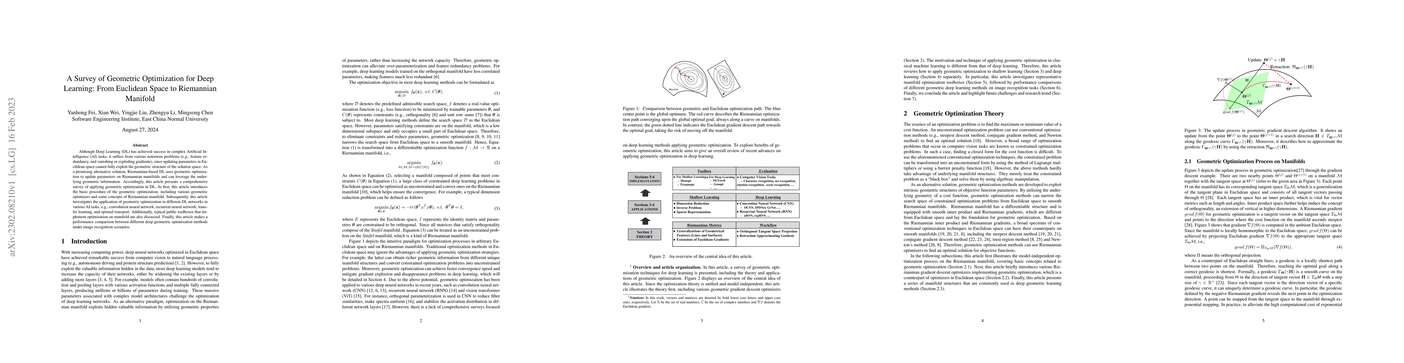 Thumbnail for A Survey of Geometric Optimization for Deep Learning: From Euclidean
  Space to Riemannian Manifold
