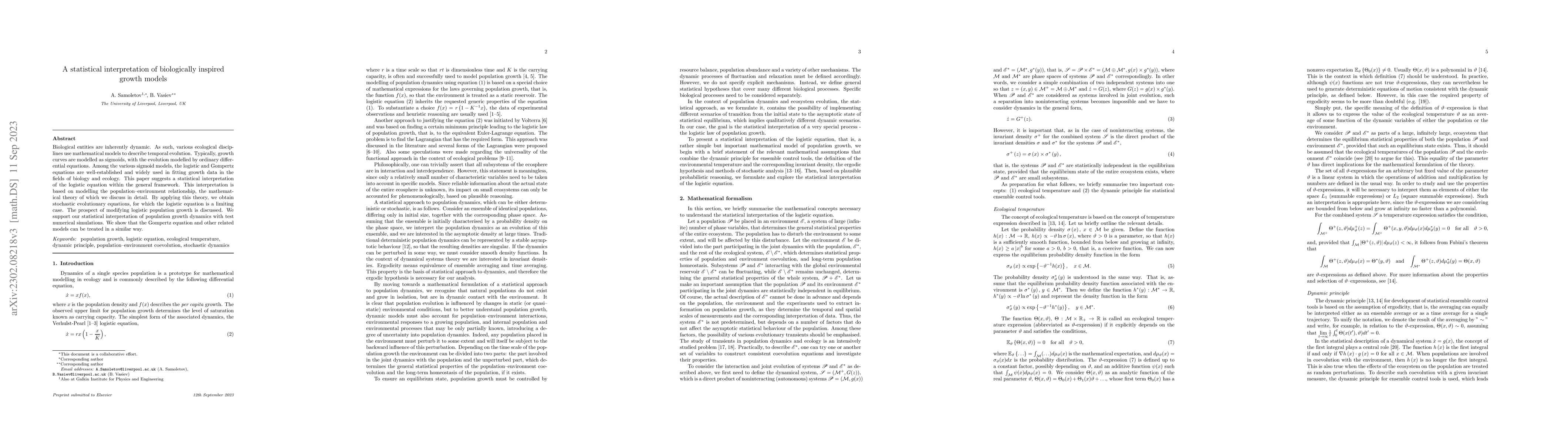Thumbnail for A statistical interpretation of biologically inspired growth models