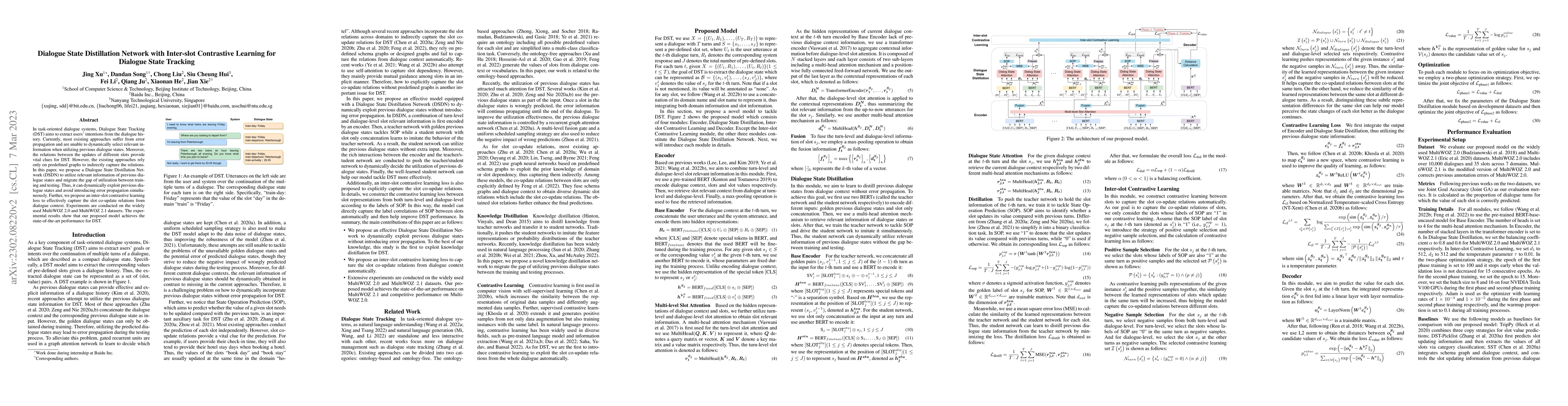 Thumbnail for Dialogue State Distillation Network with Inter-slot Contrastive Learning
  for Dialogue State Tracking