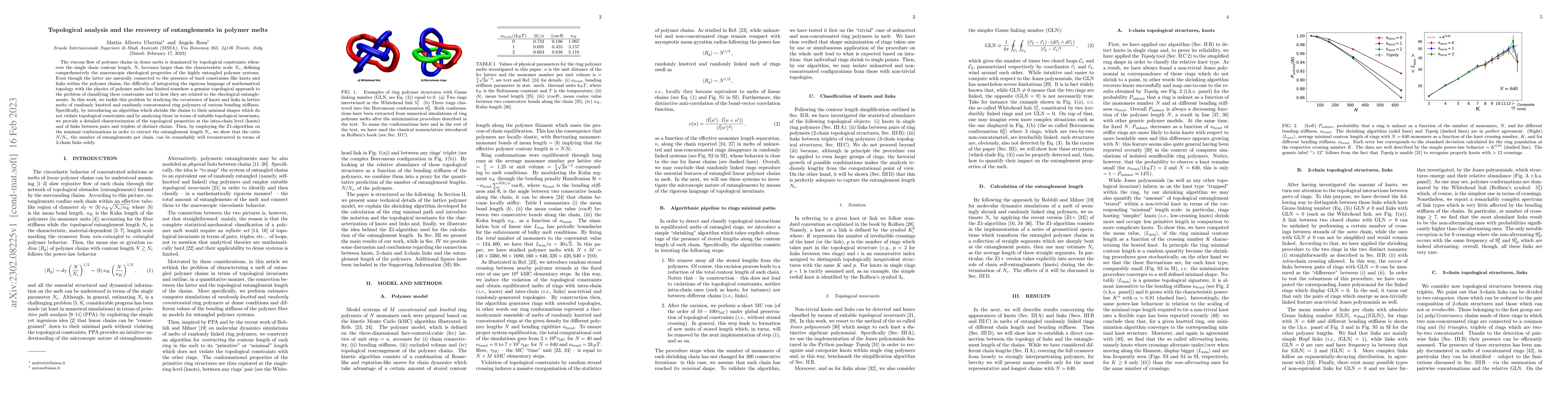 Thumbnail for Topological analysis and the recovery of entanglements in polymer melts