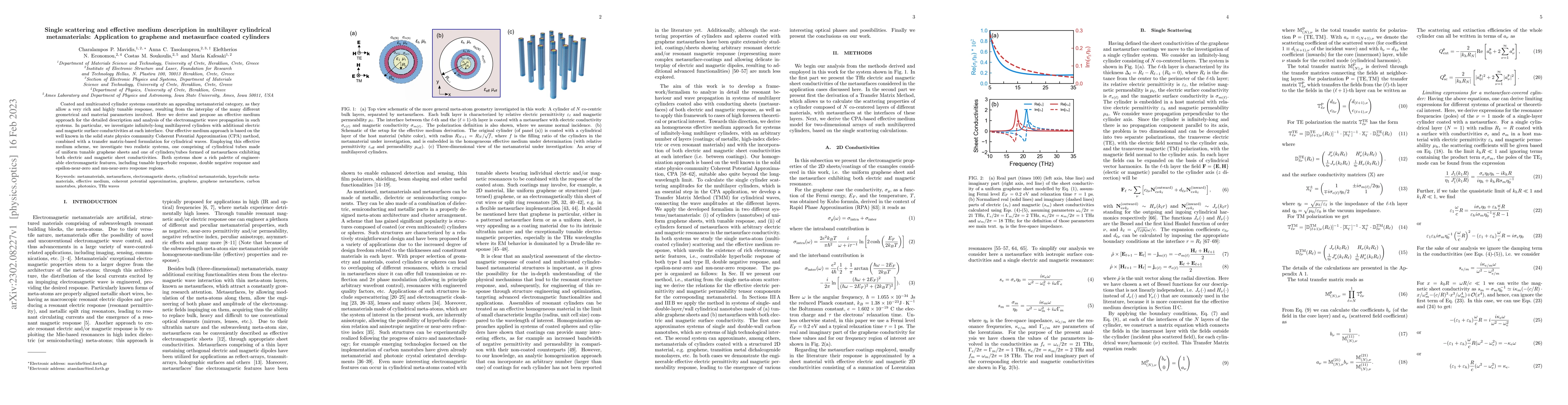 Thumbnail for Single scattering and effective medium description in multilayer
  cylindrical metamaterials: Application to graphene and metasurface coated
  cylinders