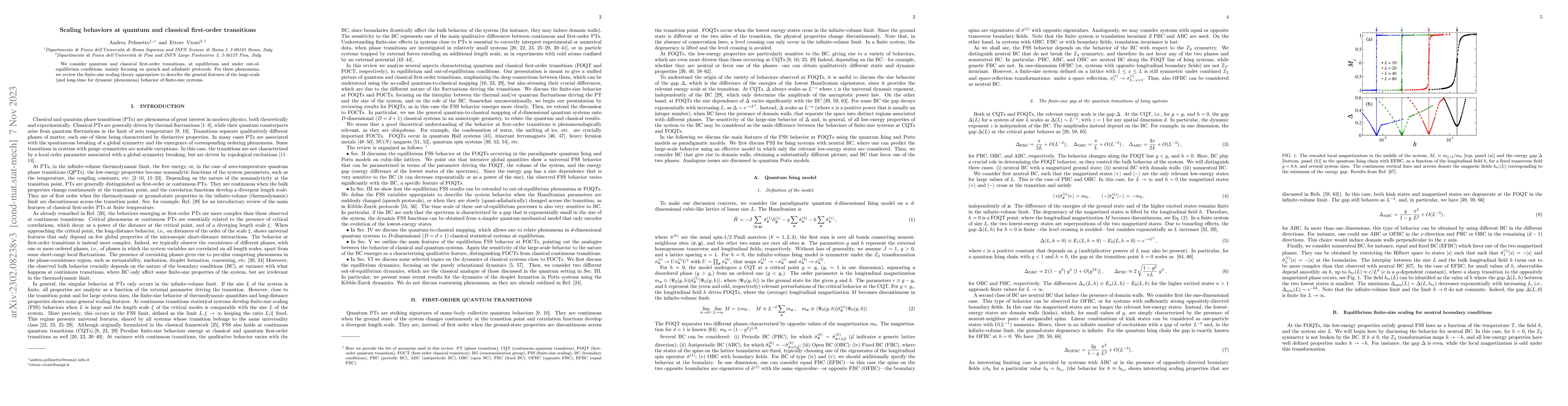 Thumbnail for Scaling behaviors at quantum and classical first-order transitions