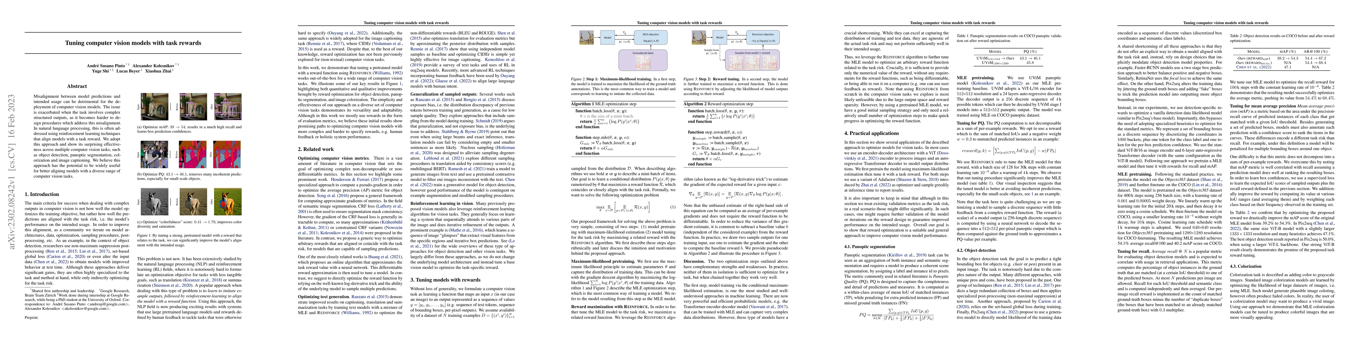Thumbnail for Tuning computer vision models with task rewards