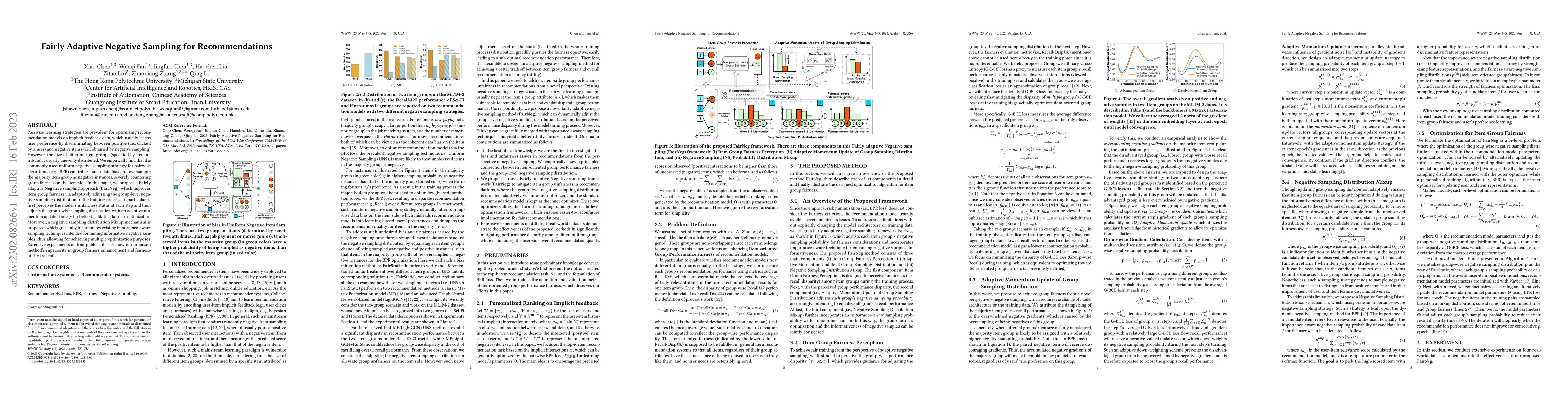 Thumbnail for Fairly Adaptive Negative Sampling for Recommendations