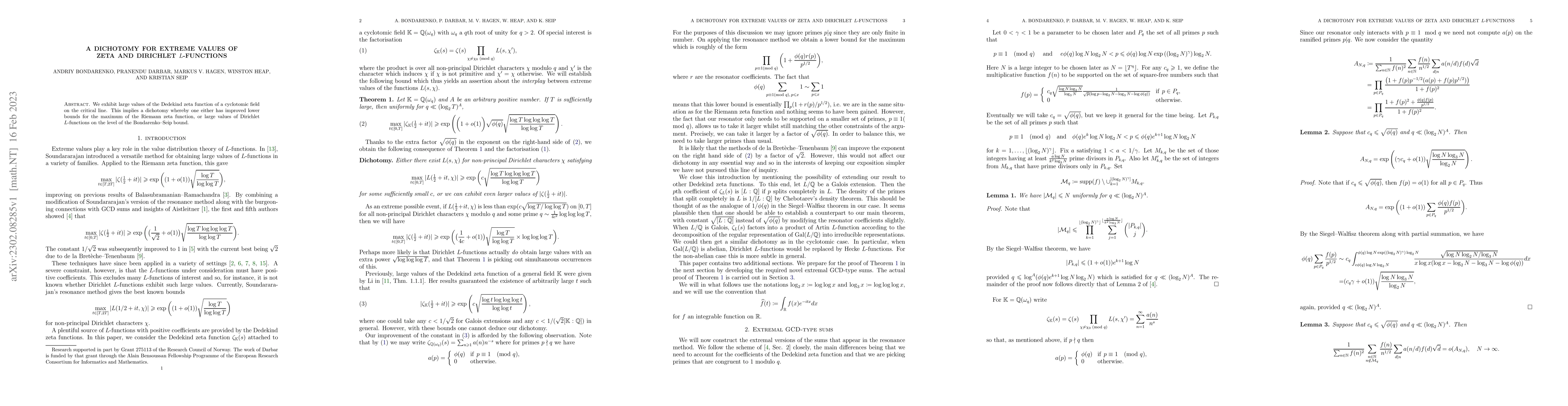 Thumbnail for A dichotomy for extreme values of zeta and Dirichlet L-functions
