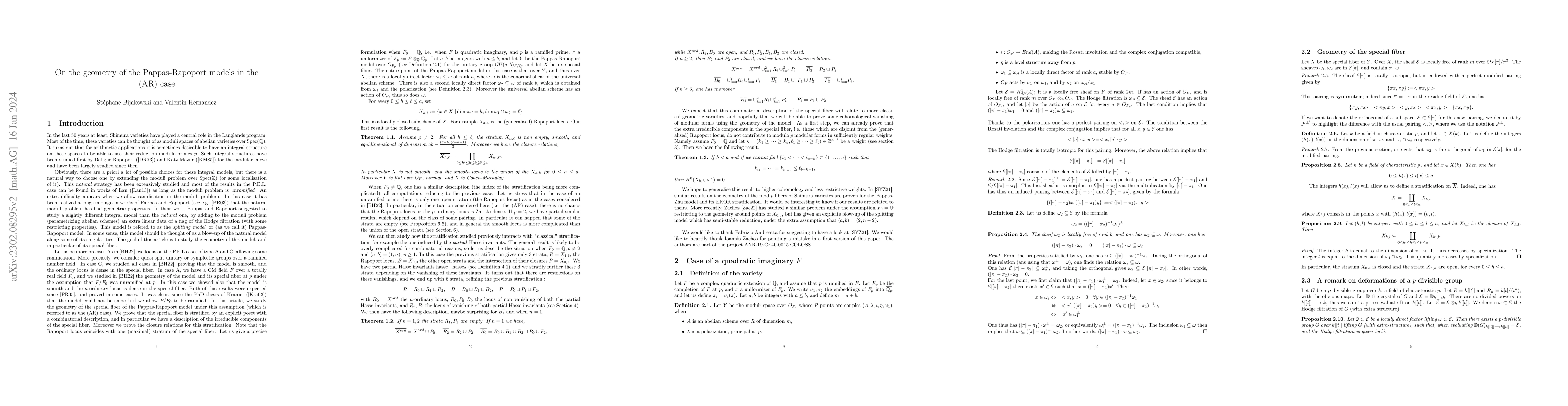 Thumbnail for On the geometry of the Pappas-Rapoport models in the (AR) case