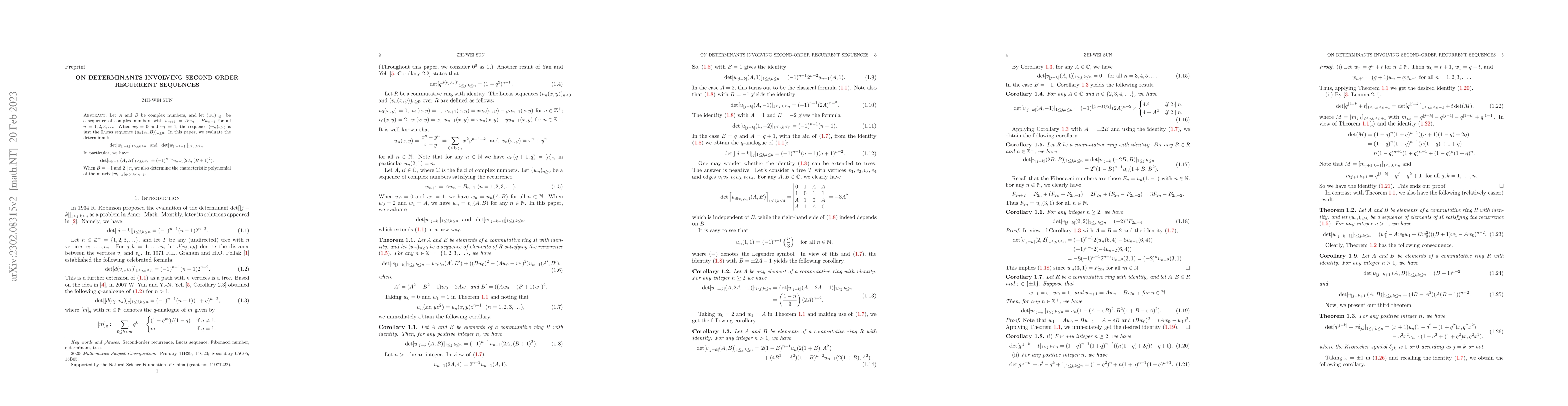 Thumbnail for On determinants involving second-order recurrent sequences