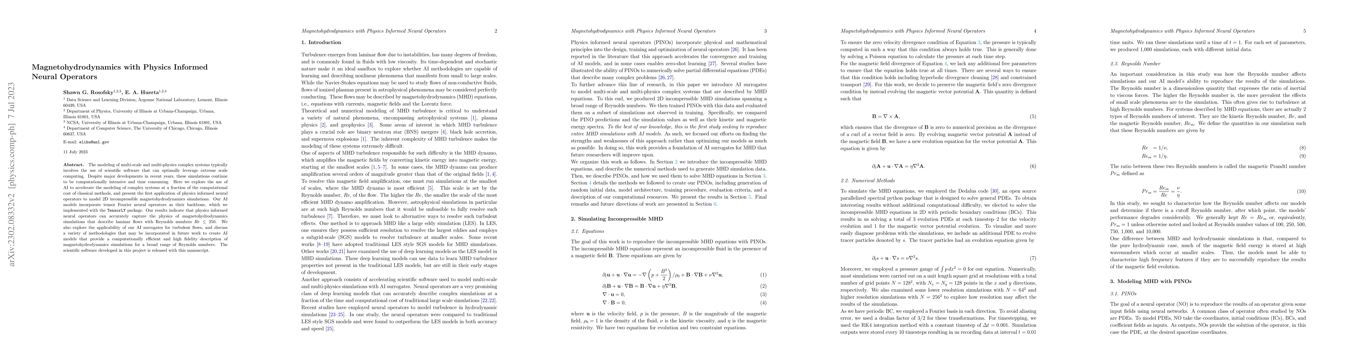 Thumbnail for Magnetohydrodynamics with Physics Informed Neural Operators