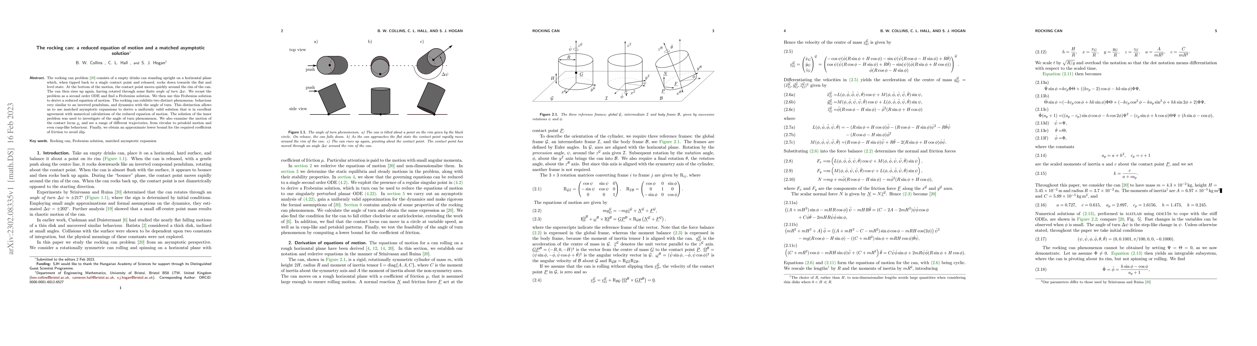 Thumbnail for The rocking can: a reduced equation of motion and a matched asymptotic
  solution