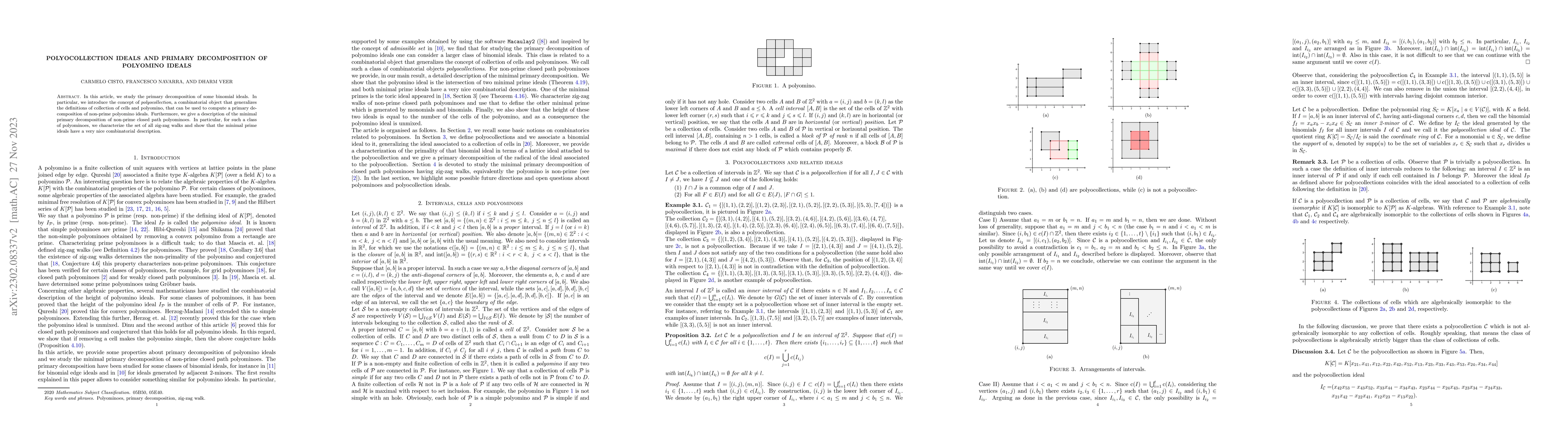 Thumbnail for Polyocollection ideals and primary decomposition of polyomino ideals