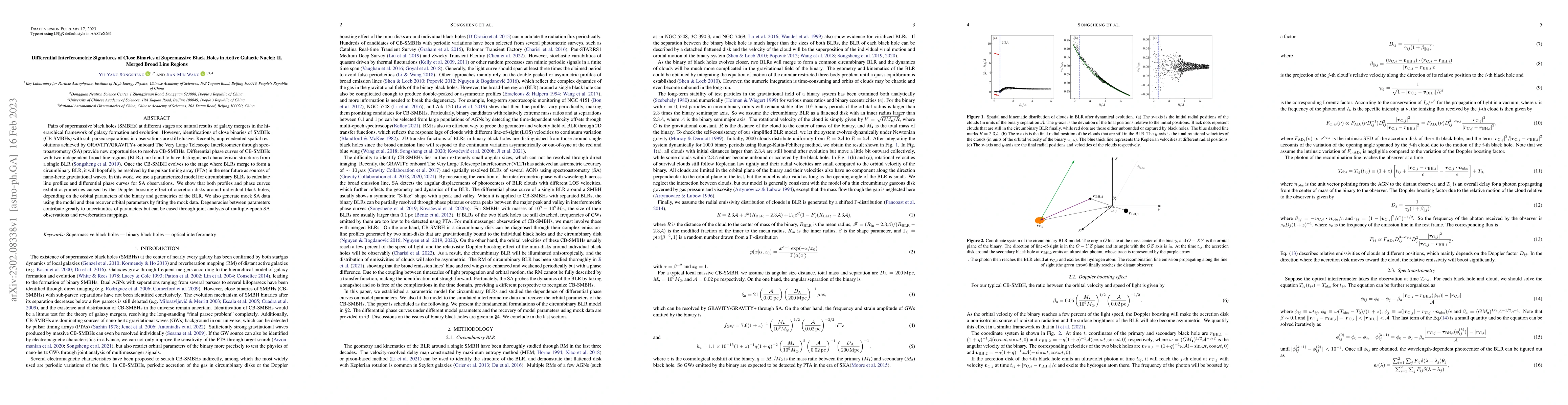 Thumbnail for Differential Interferometric Signatures of Close Binaries of
  Supermassive Black Holes in Active Galactic Nuclei: II. Merged Broad Line
  Regions