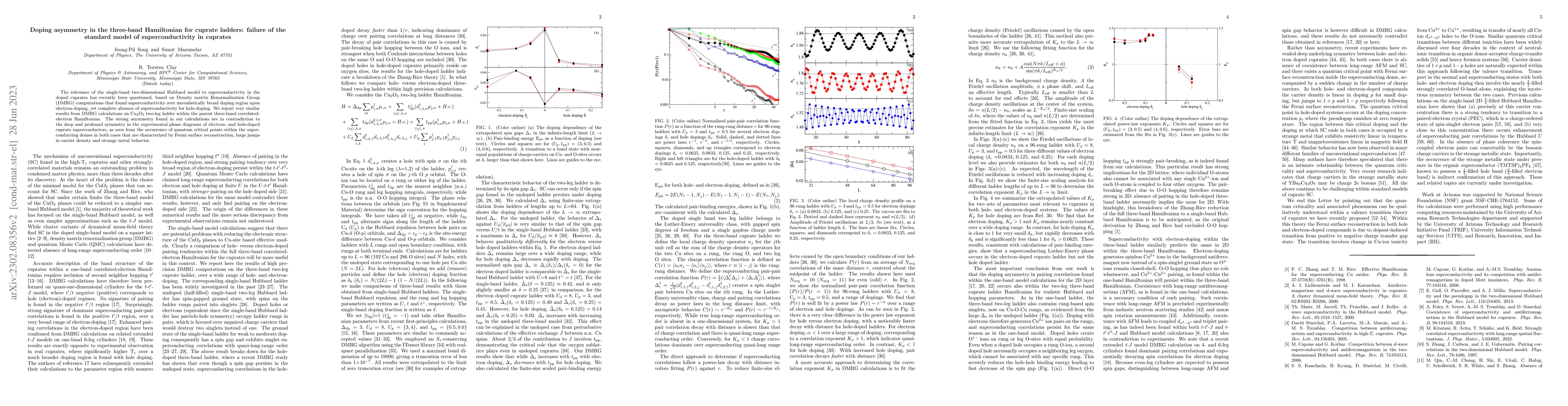 Thumbnail for Doping asymmetry in the three-band Hamiltonian for cuprate ladders:
  failure of the standard model of superconductivity in cuprates