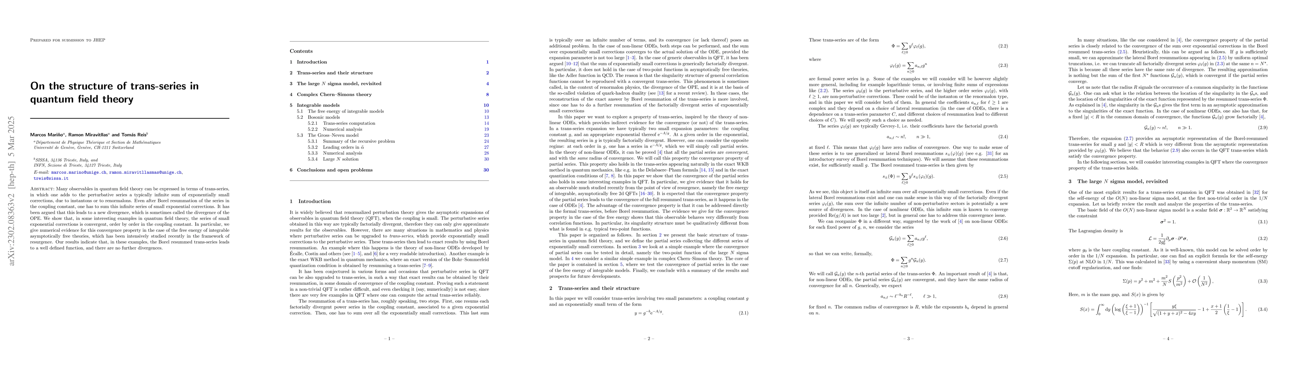 Thumbnail for On the structure of trans-series in quantum field theory