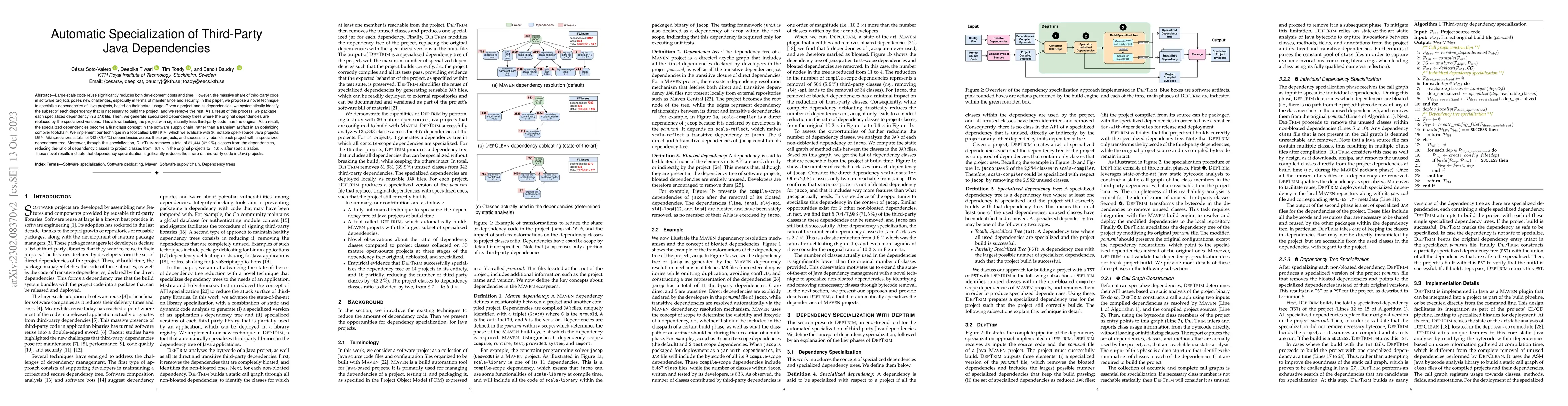 Thumbnail for Automatic Specialization of Third-Party Java Dependencies