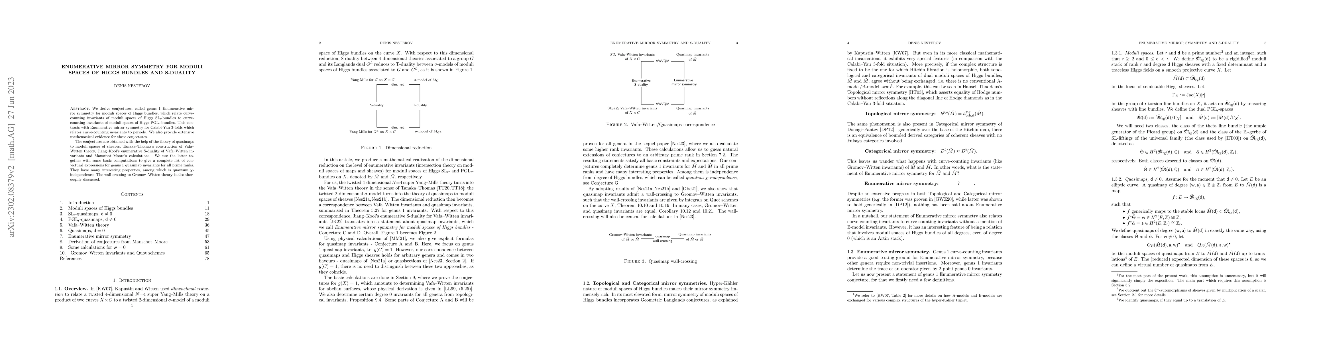 Thumbnail for Enumerative mirror symmetry for moduli spaces of Higgs bundles and
  S-duality