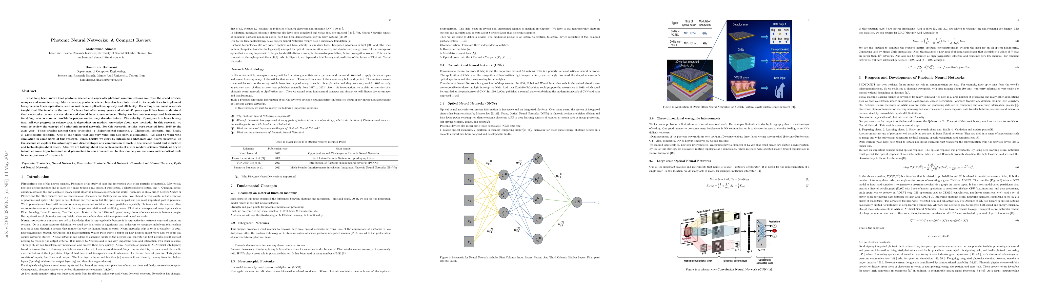 Thumbnail for Photonic Neural Networks: A Compact Review