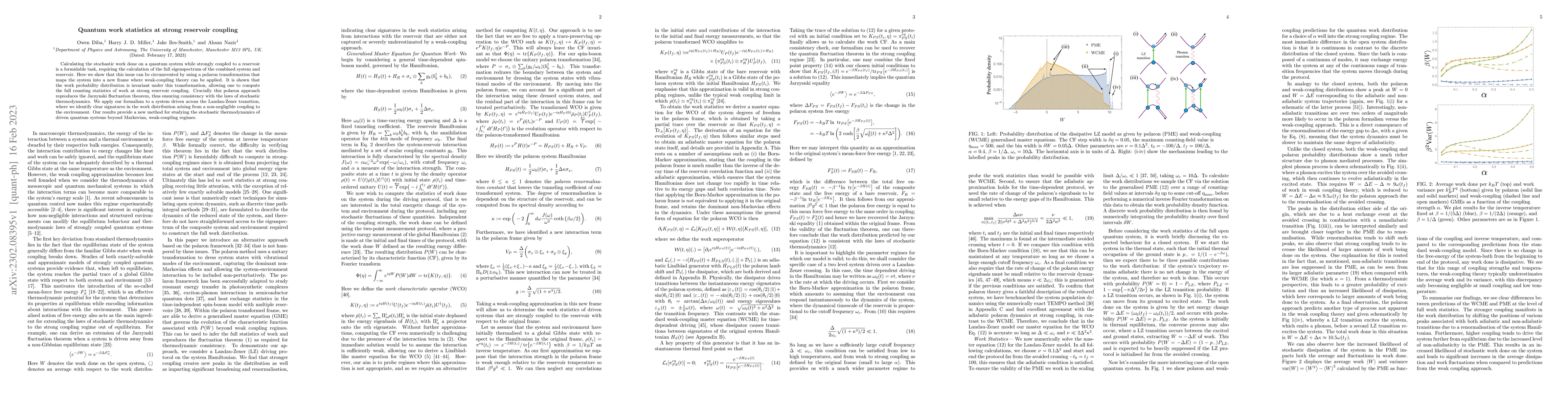 Thumbnail for Quantum work statistics at strong reservoir coupling