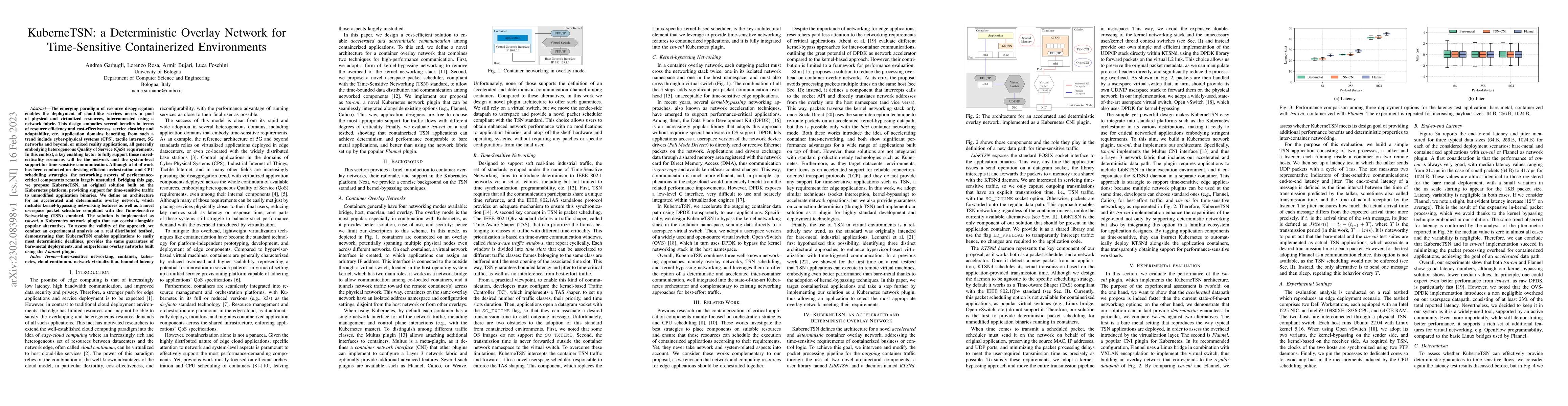 Thumbnail for KuberneTSN: a Deterministic Overlay Network for Time-Sensitive
  Containerized Environments