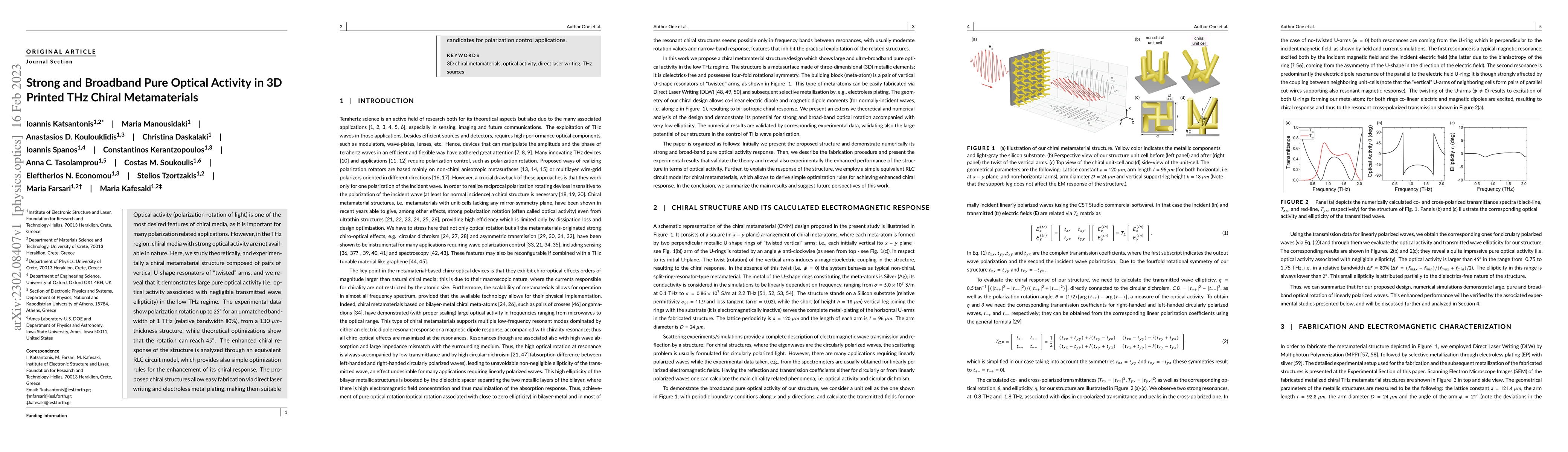 Thumbnail for Strong and Broadband Pure Optical Activity in 3D Printed THz Chiral
  Metamaterials