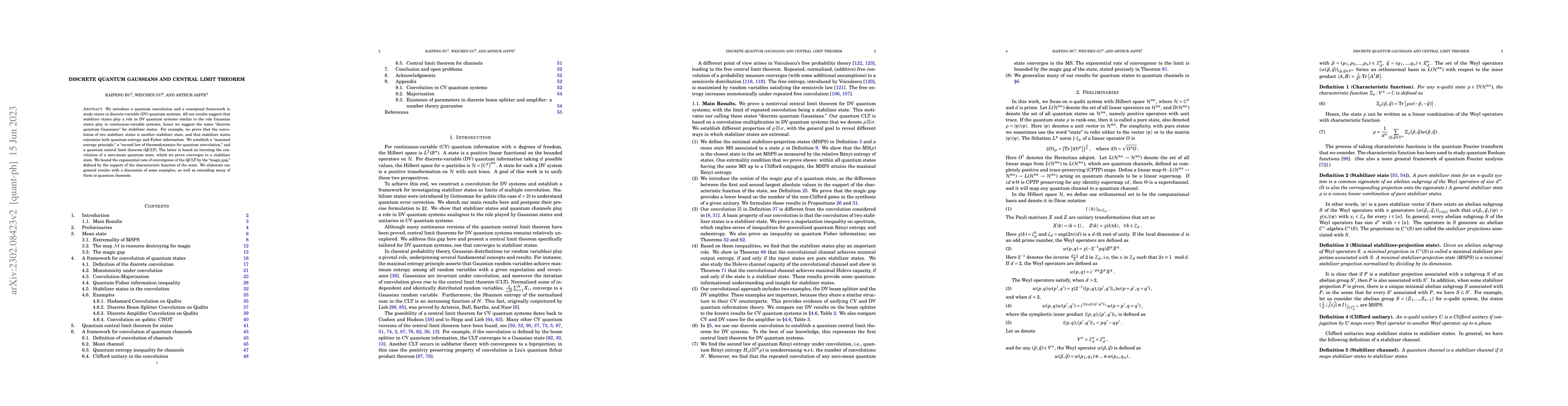 Thumbnail for Discrete Quantum Gaussians and Central Limit Theorem