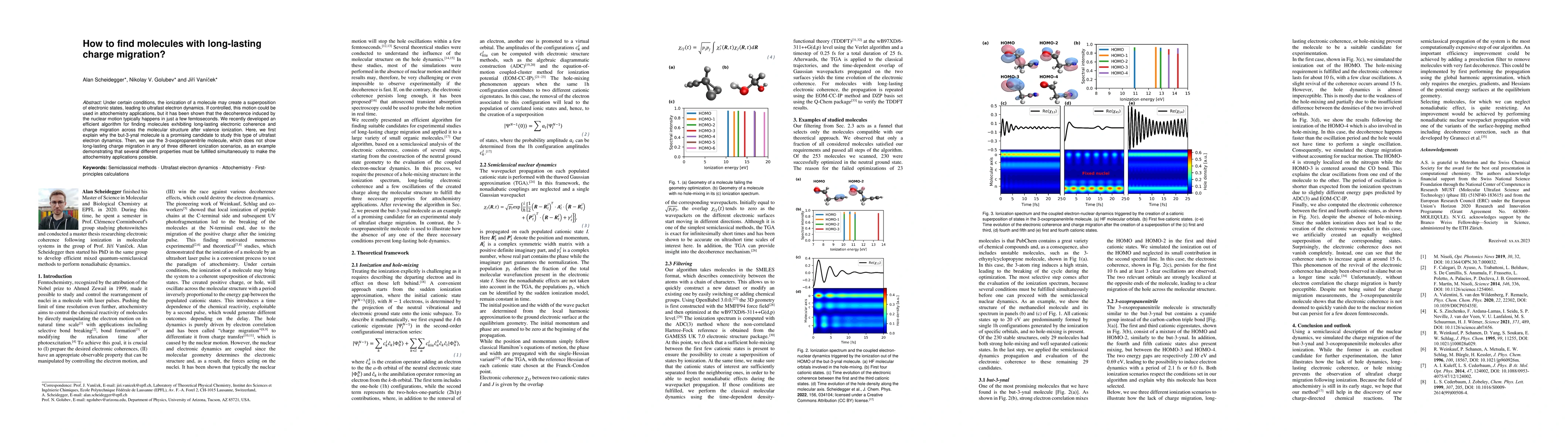 Thumbnail for How to find molecules with long-lasting charge migration?