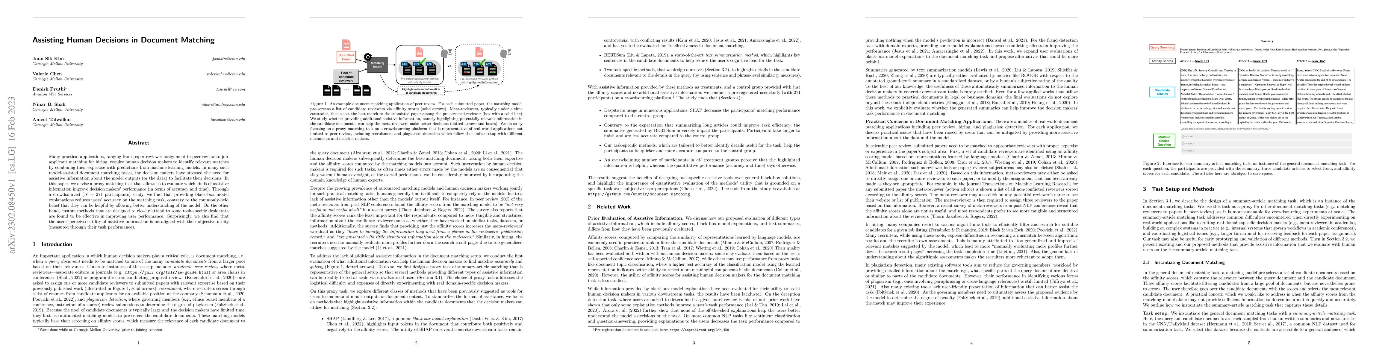 Thumbnail for Assisting Human Decisions in Document Matching