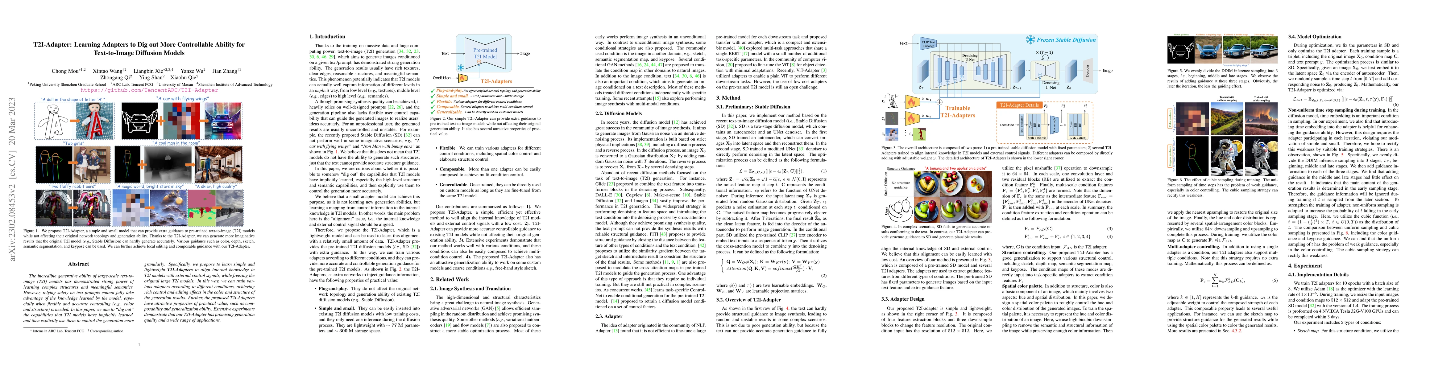 Thumbnail for T2I-Adapter: Learning Adapters to Dig out More Controllable Ability for
  Text-to-Image Diffusion Models