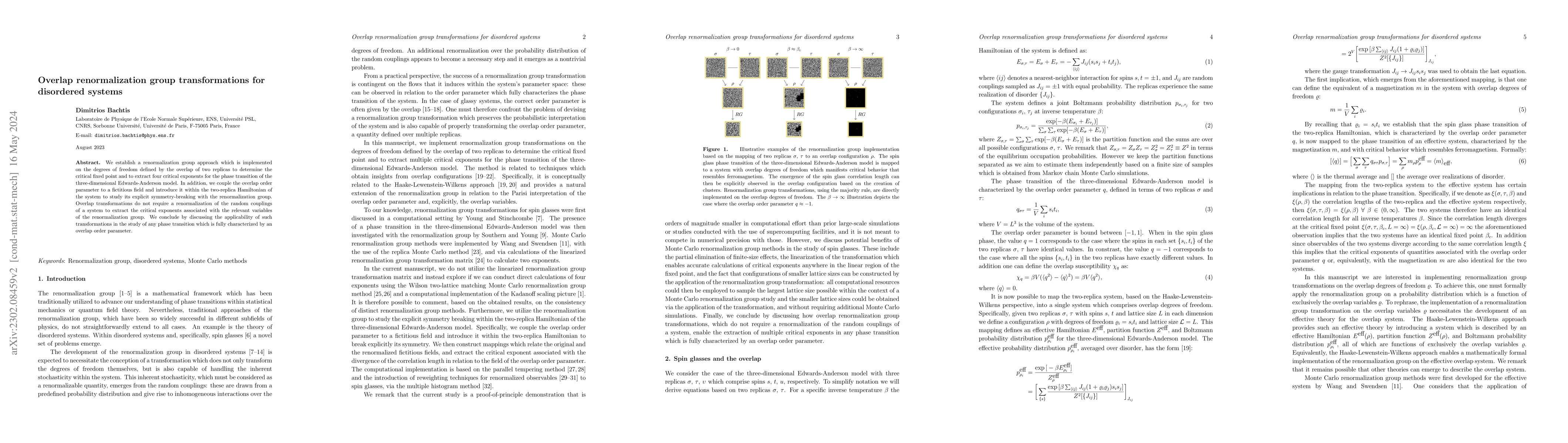 Thumbnail for Overlap renormalization group transformations for disordered systems