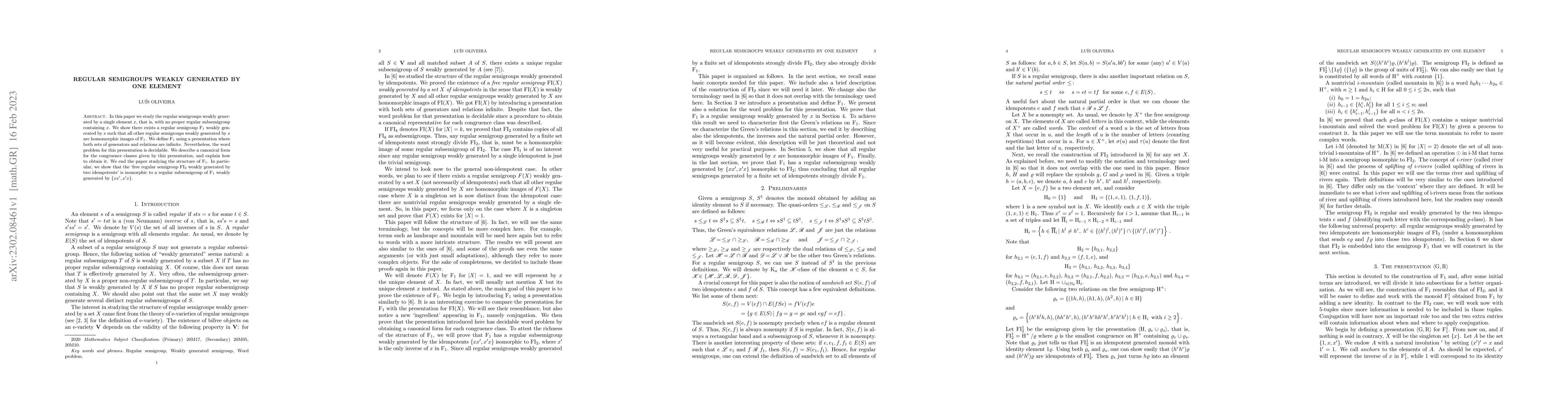Thumbnail for Regular semigroups weakly generated by one element
