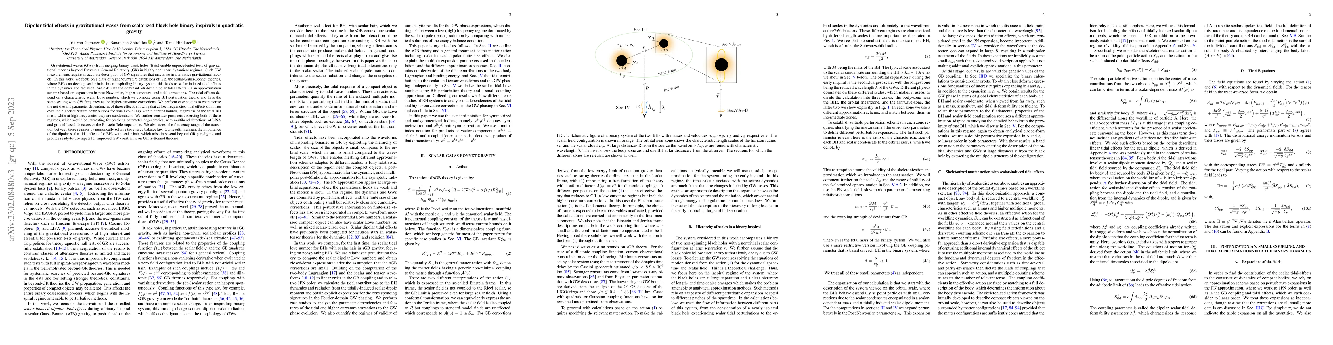 Thumbnail for Dipolar tidal effects in gravitational waves from scalarized black hole
  binary inspirals in quadratic gravity