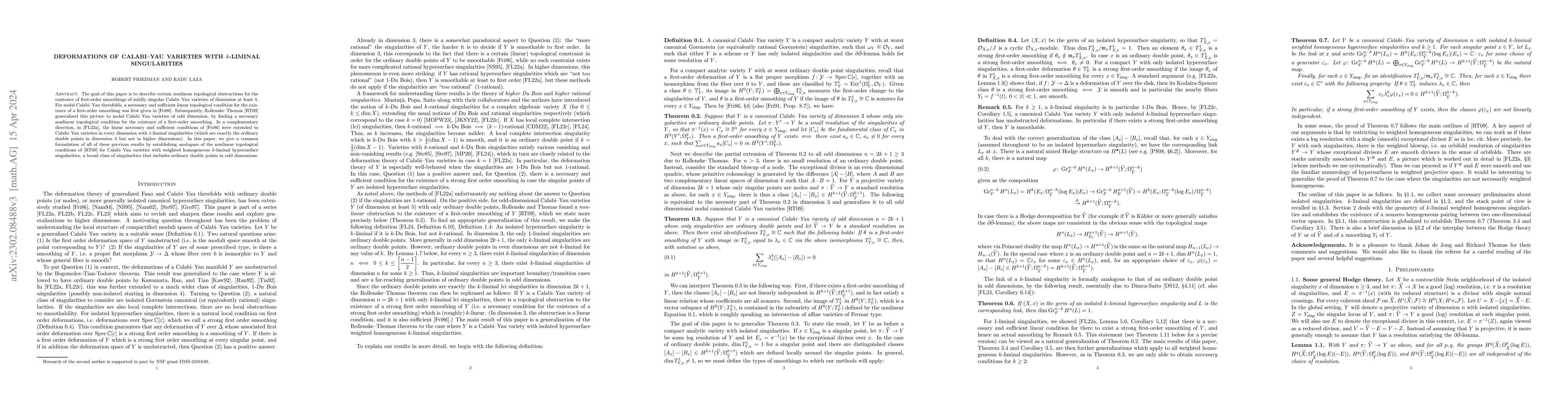 Thumbnail for Deformations of Calabi-Yau varieties with $k$-liminal singularities