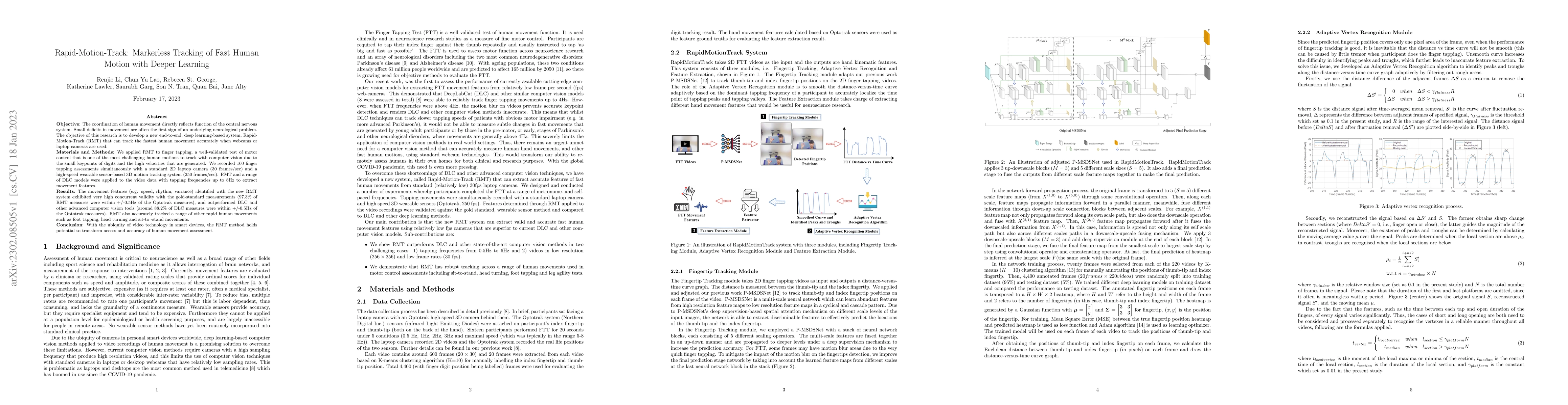 Thumbnail for Rapid-Motion-Track: Markerless Tracking of Fast Human Motion with Deeper
  Learning
